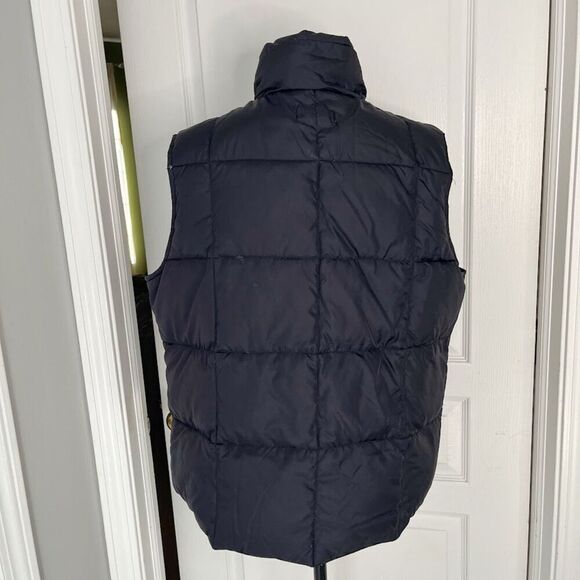 Lands' End Quilted Goose Down Feather Button Pocked Zip Sleeveless Puffer Vest - Picture 4 of 8